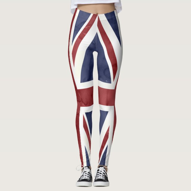 PixDezines GRUNGE UNION JACK Leggings (Framsida)