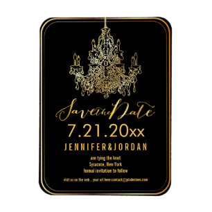 PixDezines guld chandelier/spara date/DIY typsnitt Magnet