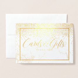 PixDezines Guld Confetti/Cards+Gifts Bord-tecken Folierat Kort