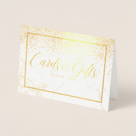 PixDezines Guld Confetti/Cards+Gifts Bord-tecken Folierat Kort