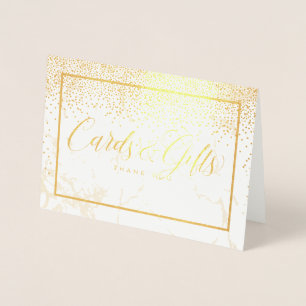 PixDezines Guld Confetti/Cards+Gifts Bord-tecken Folierat Kort