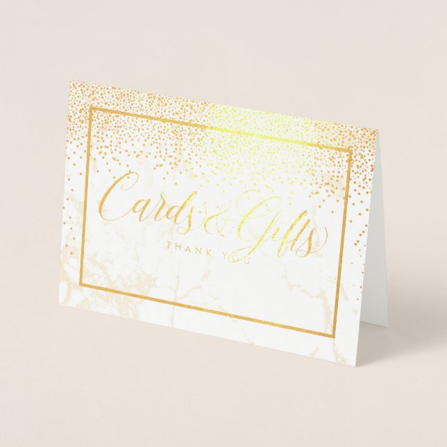 PixDezines Guld Confetti/Cards+Gifts Bord-tecken Folierat Kort (Framsida)