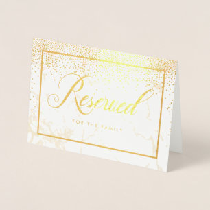 PixDezines Guld Confetti/Reserved Bord-tecken Folierat Kort
