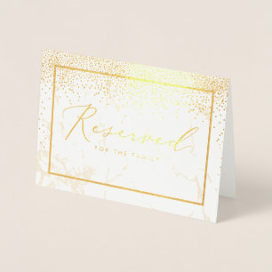 PixDezines Guld Confetti/Reserved Bord-tecken Folierat Kort