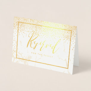 PixDezines Guld Confetti/Reserved Bord-tecken Folierat Kort