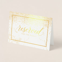 PixDezines Guld Confetti/Reserved Bord-tecken Folierat Kort