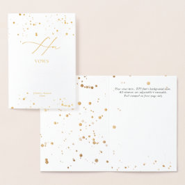 PixDezines Guld Luxe Calligraphy Hennes Vows Folierat Kort