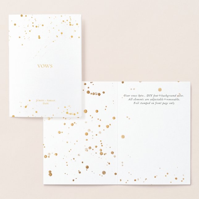 PixDezines Guld Luxe Calligraphy Hennes Vows Folierat Kort (Display)