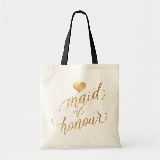 PixDezines Guld Maid of honor/Faux Tygkasse (Framsidan)