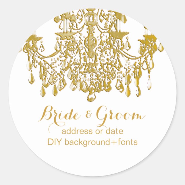 PixDezines guldton kristallkrona Runt Klistermärke (Framsida)