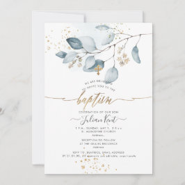 PixDezines H2 Blå Eukalyptus Dop Inbjudningar