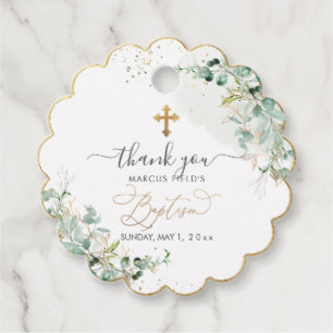 PixDezines H2 Blue Gum Eucalyptus Baptism Favorite Gåvor Etiketter