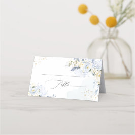 PixDezines H2 Blue Hydrangeas Alabaster Roses Placeringskort