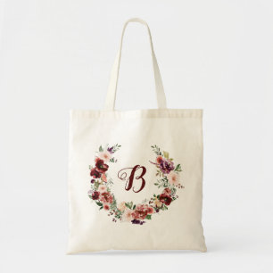 PixDezines H2 Blush Burgunderröda Blommor Bröllops Tygkasse