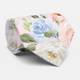 PixDezines H2 Blush Rosa+Dusty Blå Rosor Slips