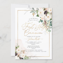 PixDezines H2 Blush Rosor Första Nattvarden Inbjudningar