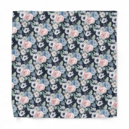 PixDezines H2 Dammig blå rosa peonier DIY-färg Bandana