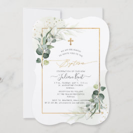 PixDezines H2 Eucalyptus Baptism Inbjudningar