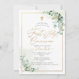 PixDezines H2 Eucalyptus Första Nattvarden Invi Inbjudningar