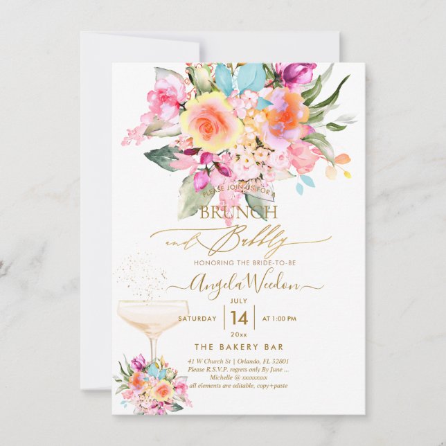 PixDezines H2 Fiesta Summer Ro Brunch BubLY Inbjudningar (Framsida)