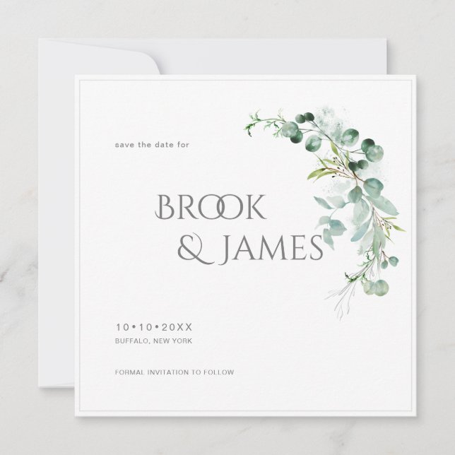 PixDezines H2 Greenery Eucalyptus Spara datum Datumet (Framsida)