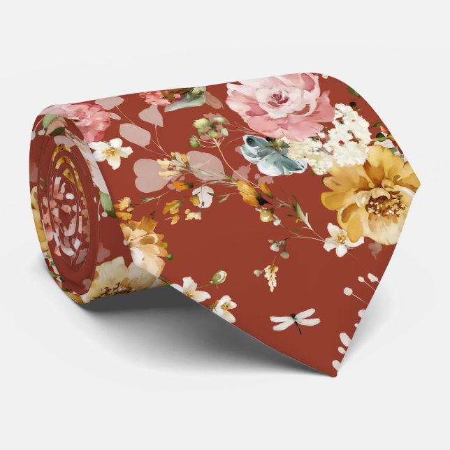 PixDezines H2 Höst Trädgård Blommor Slipsklöver Slips (Rullad)