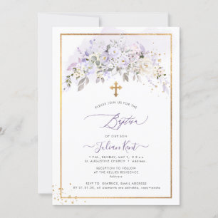 PixDezines H2 Lilac Lila Blommor Dop Inbjudningar