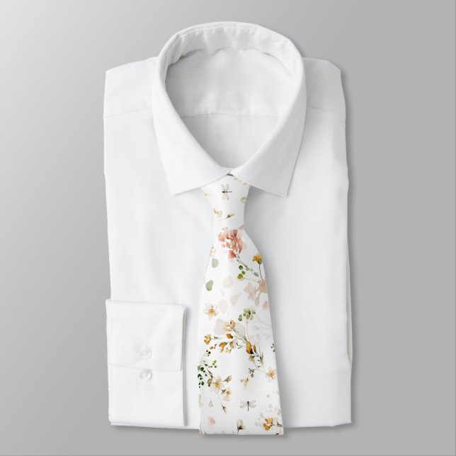 PixDezines H2 Luftig Trädgårdsblommor Halsduk Slips (Bunden)