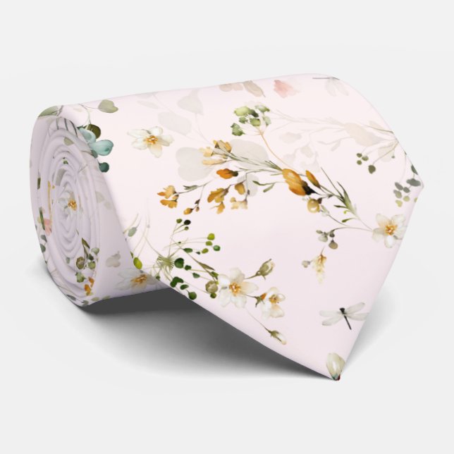 PixDezines H2 Luftig Trädgårdsblommor Halsduk Slips (Rullad)