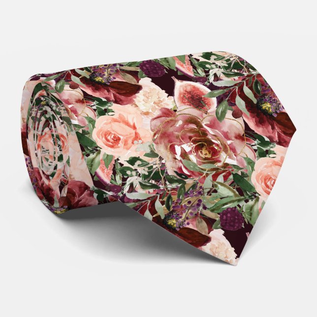 PixDezines H2 Marsala Boho Blush Burgundy Flowers  Slips (Rullad)