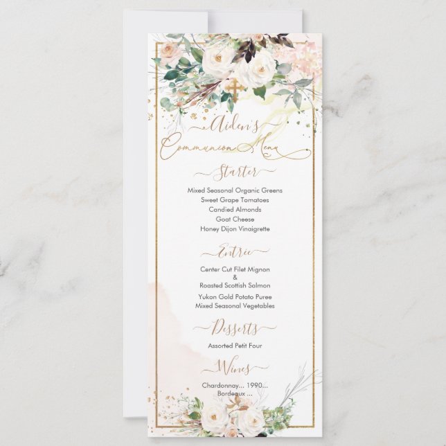 PixDezines H2  Ro Första Heligan Communion Inbjudningar (Framsida)