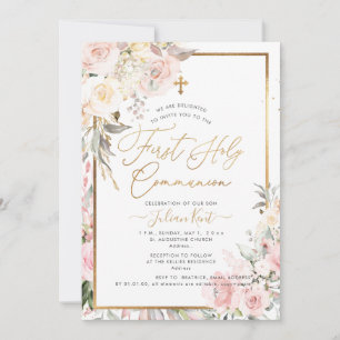 PixDezines H2  Ro Första Heligan Communion Inbjudningar