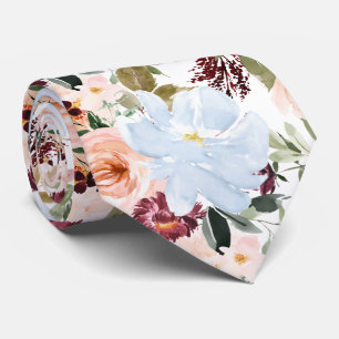 PixDezines H2 Rosa Blush Damblå Blommor Slips