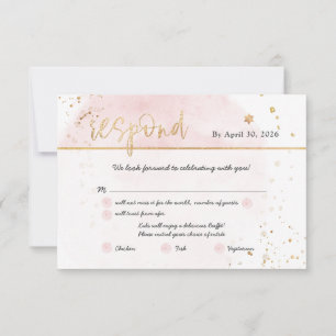 PixDezines H2 Rosa Bomullscocktail Mitzvah RSVP Inbjudningar