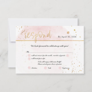 PixDezines H2 Rosa Bomullscocktail Mitzvah RSVP Inbjudningar