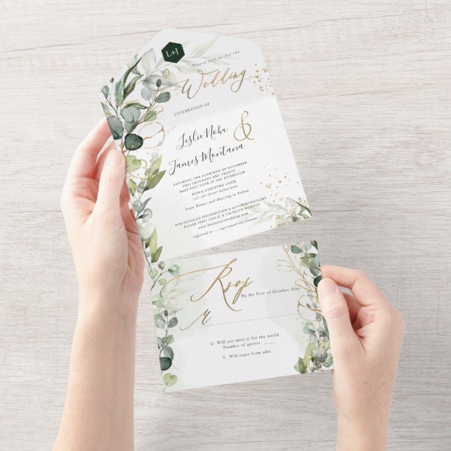 PixDezines H2 Rustic Gum Eucalyptus Grönt Guld (Avrivbar del)