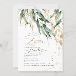 PixDezines H2 Rustic Willow Gum Eucalyptus Baptism Inbjudningar