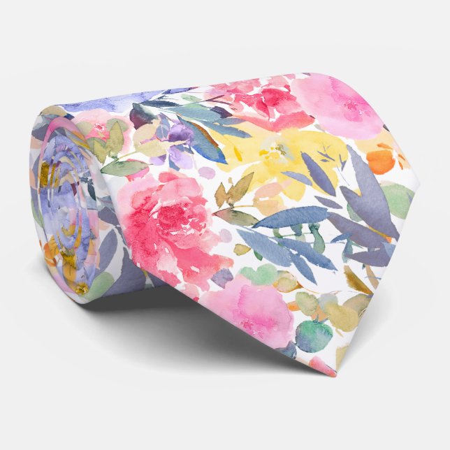 PixDezines H2 Sommarblommor Ljus Färg Slips (Rullad)