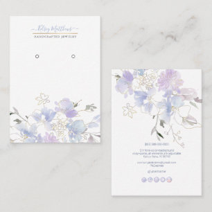 PixDezines H2 Sweetpeas Dusty Blue Visitkort