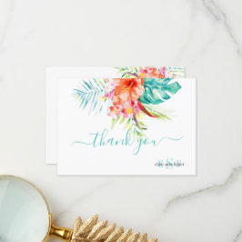 PixDezines H2 Tropiska blommor+bladverk Tack Kort