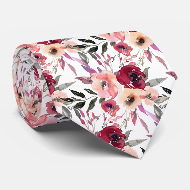 PixDezines H2 Vårblommor Rosaröd Slips (Rullad)