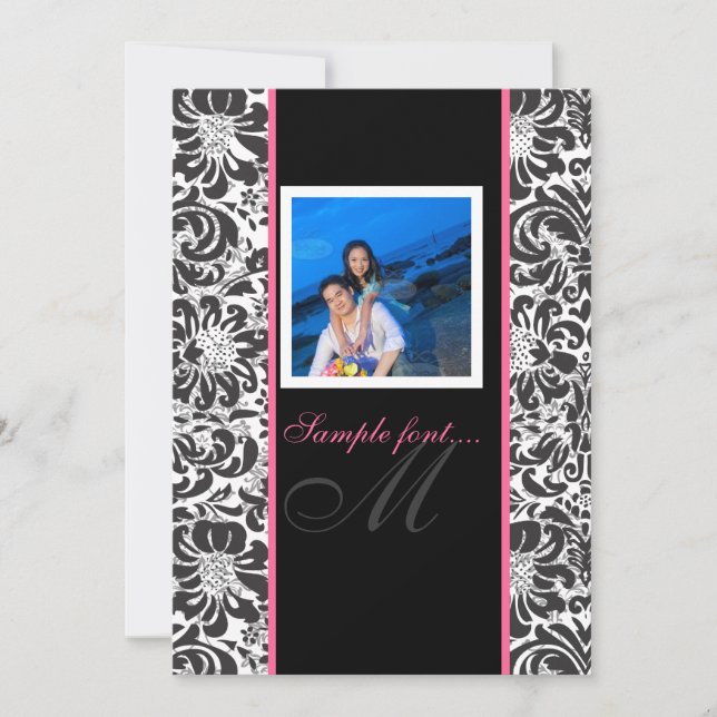 PixDezines-händelse.. fidoradampa i monogram Inbjudningar (Framsida)