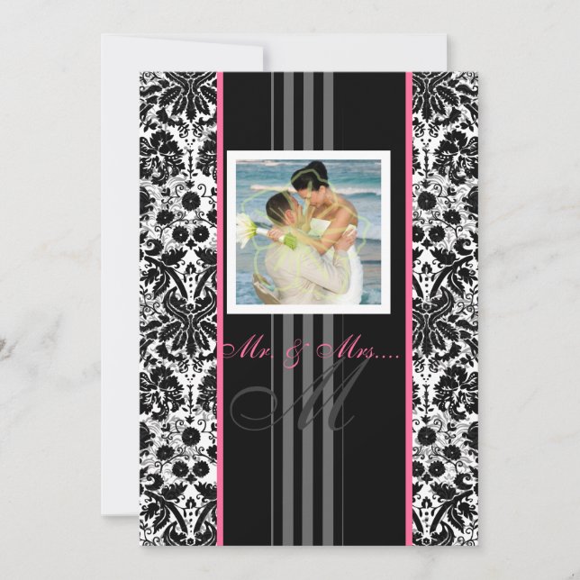 PixDezines-händelse.. Monogram torkdamm Inbjudningar (Framsida)