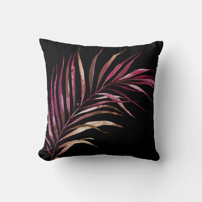 PixDezines handflatan fronds, burgundy Kudde (Framsida)