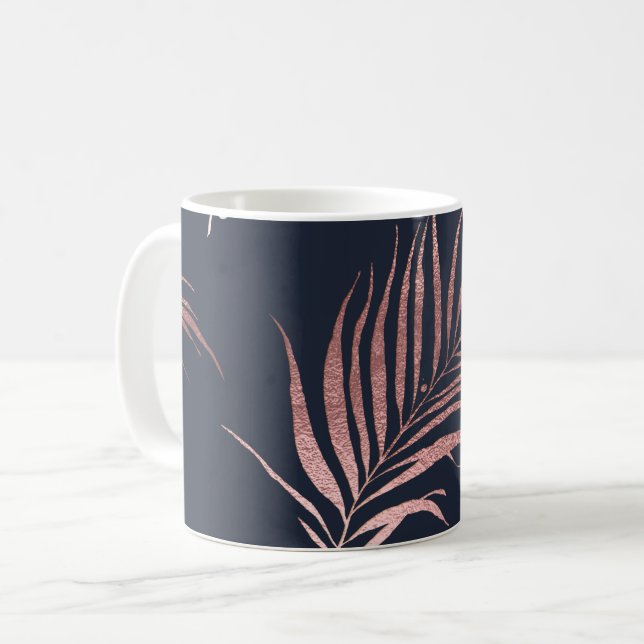 PIXDEZINES HANDFLATAN FRONDS FAUX RO GULD KAFFEMUGG (Framsida vänster)
