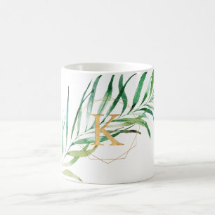PIXDEZINES HANDFLATAN FRONDS MONOGRAM A-Z KAFFEMUGG