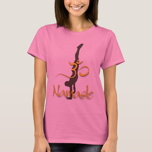 PixDezines Handstående Pose/Namaste/Om Tee (Framsida)