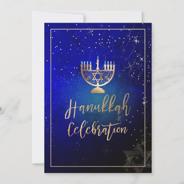 PixDezines Hanukkah Firande, Roligt Script-teckens Inbjudningar (Framsida)