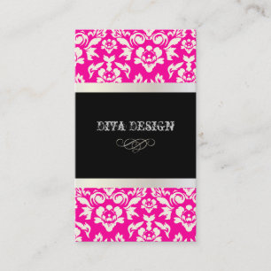PixDezines Haute Coutour Damask, Falsk Pärlor Visitkort