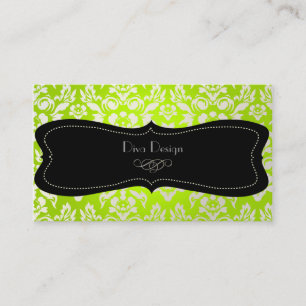 PixDezines Haute Coutour Damask, Faux Pearl Visitkort